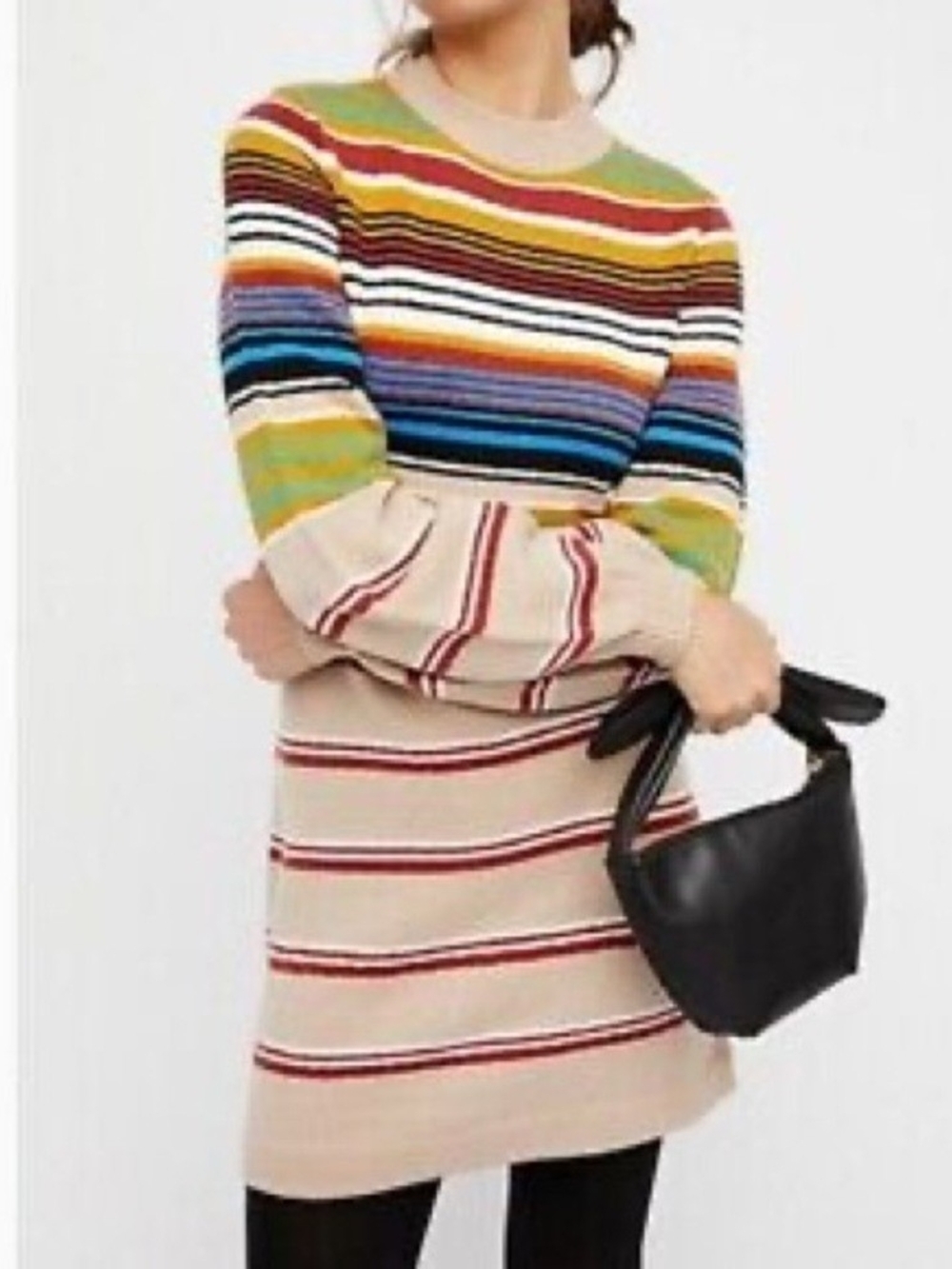 Free People By The Fire Striped Knit Dress Wool Size Medium